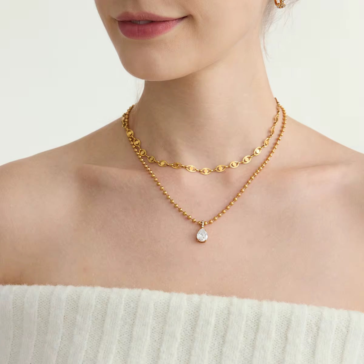 Sophia Zircon Drop Necklace