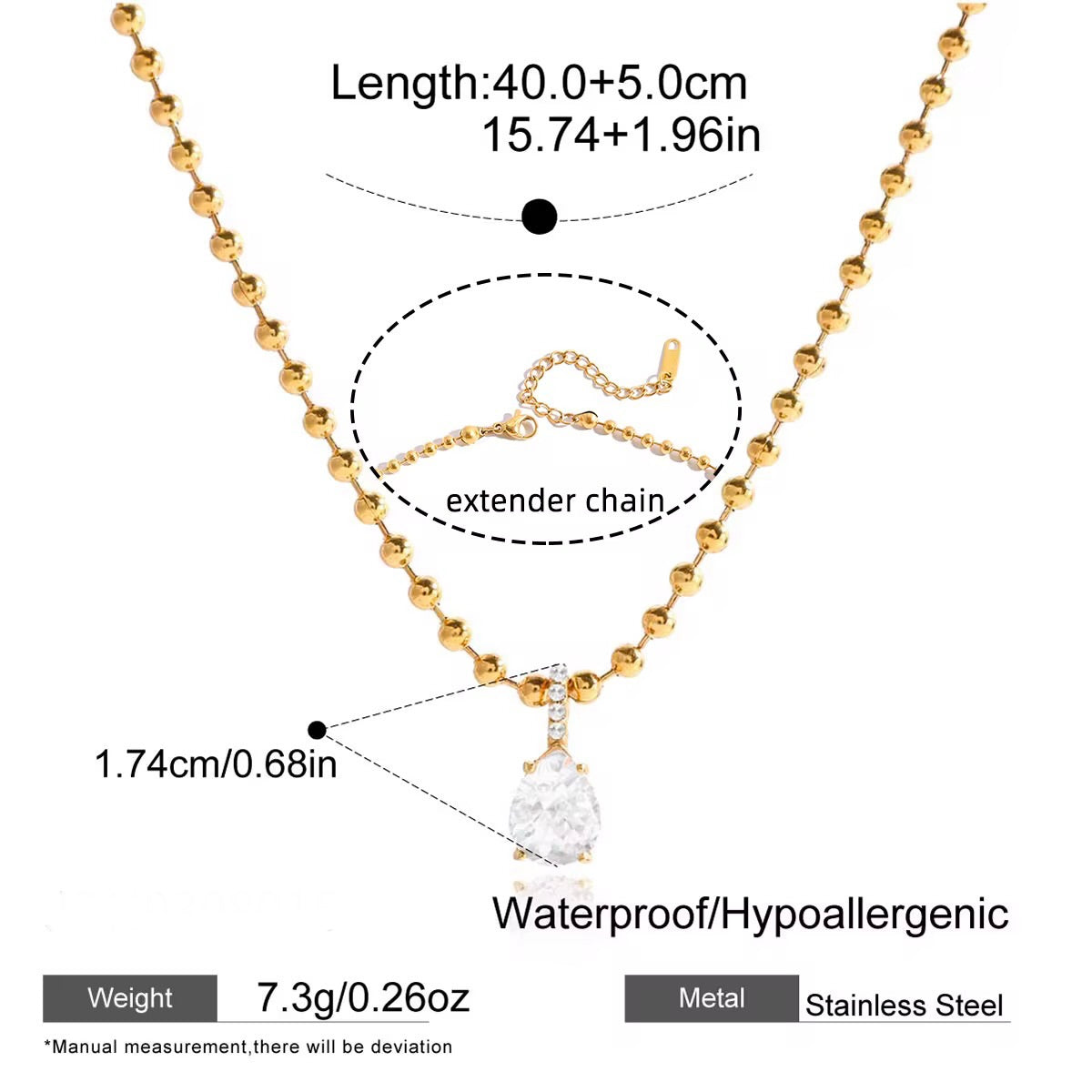 Sophia Zircon Drop Necklace