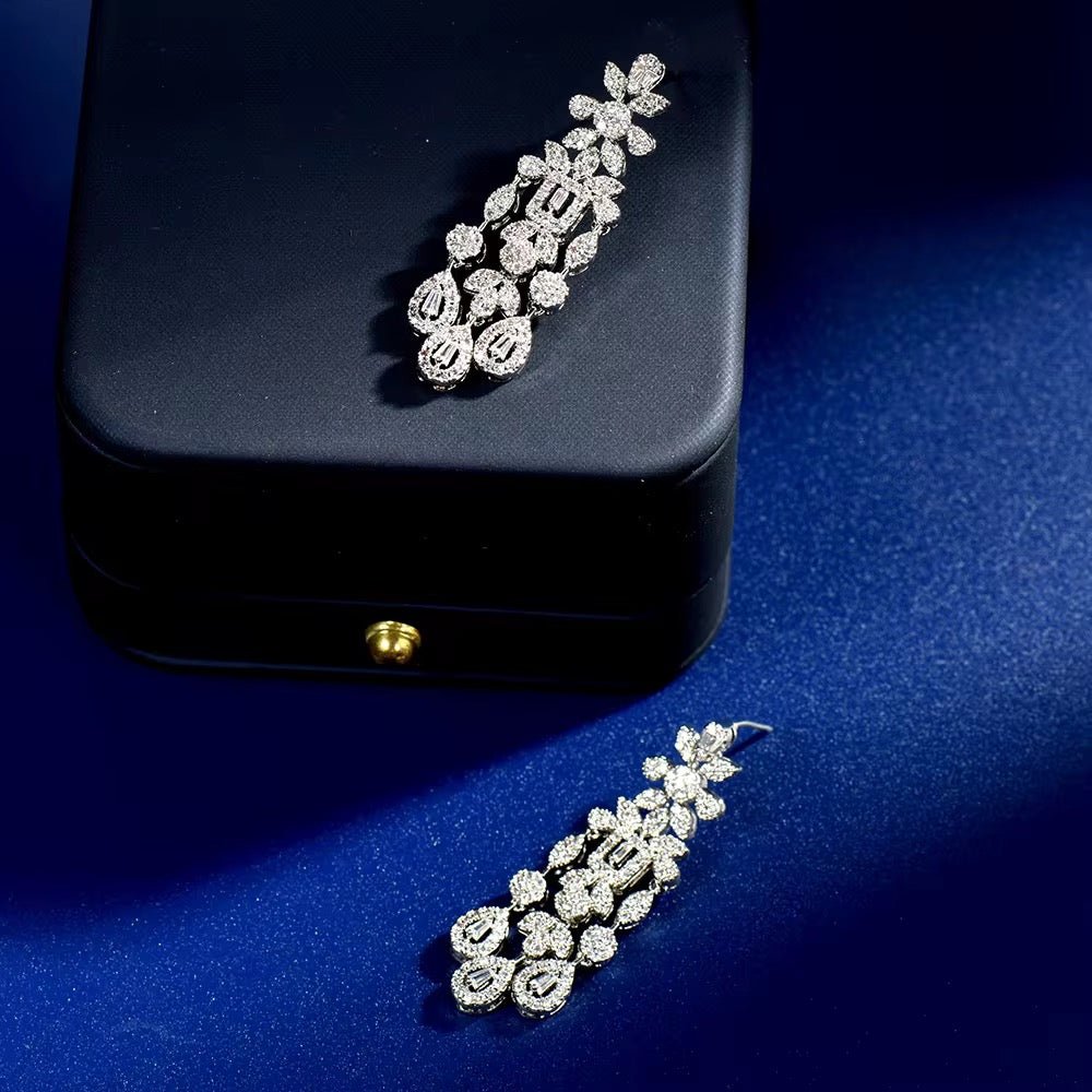 Amara Elegance Cubic Zirconia Bridal Earrings - Calilo Australia