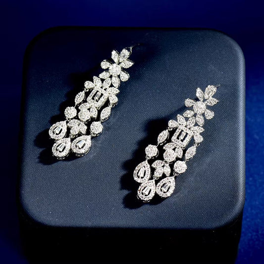 Amara Elegance Cubic Zirconia Bridal Earrings - Calilo Australia