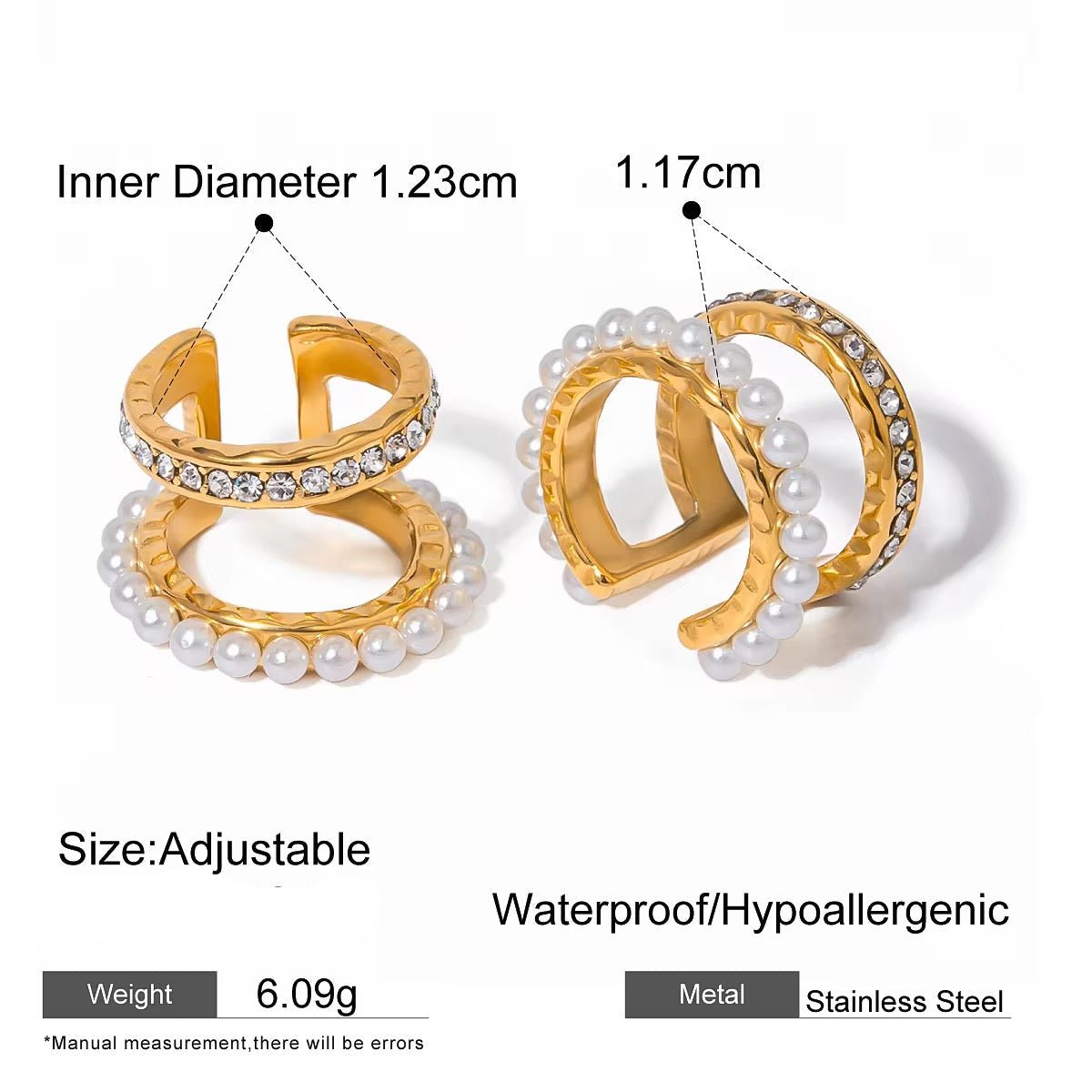 Amy Double Pearl Crystal Clip - On - Calilo Australia