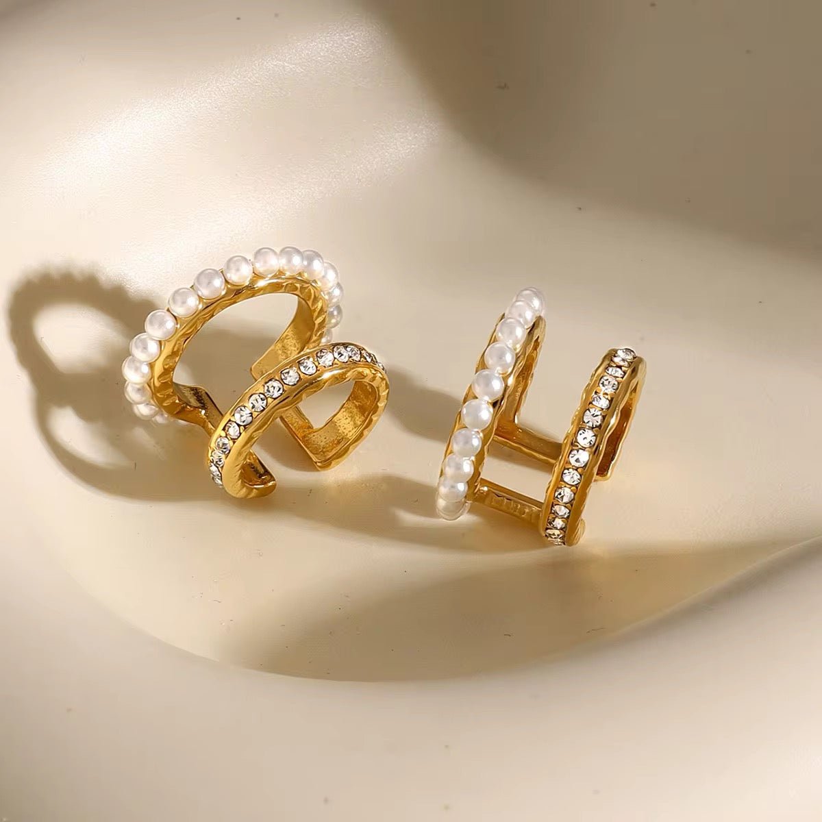 Amy Double Pearl Crystal Clip - On - Calilo Australia