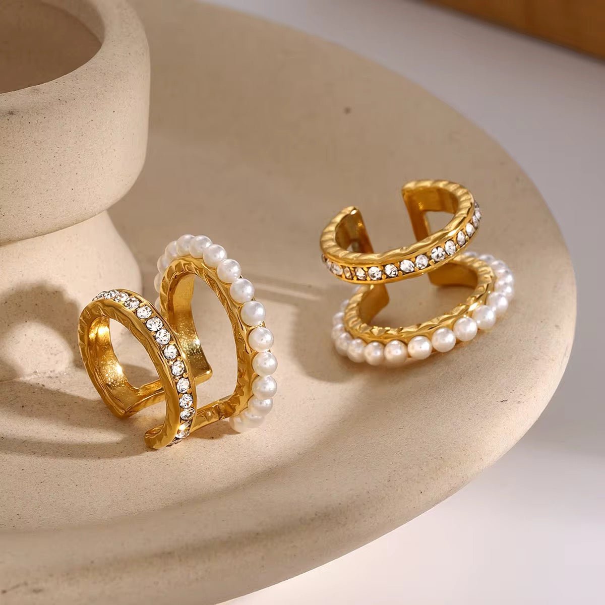 Amy Double Pearl Crystal Clip - On - Calilo Australia