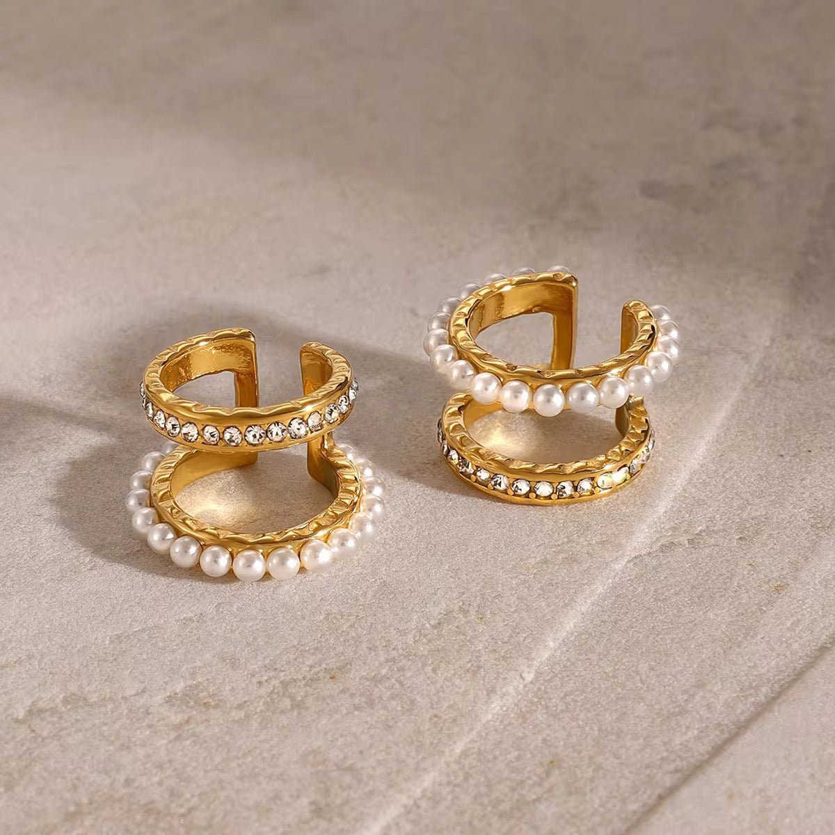 Amy Double Pearl Crystal Clip - On - Calilo Australia