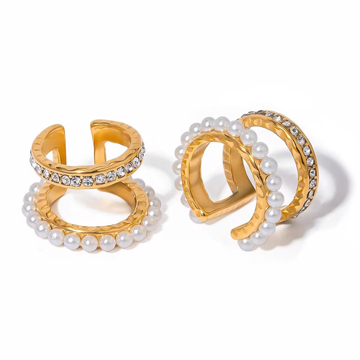 Amy Double Pearl Crystal Clip - On - Calilo Australia