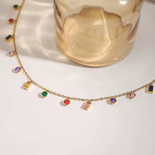 Aria Multi - colour Stone Necklace - Calilo Australia