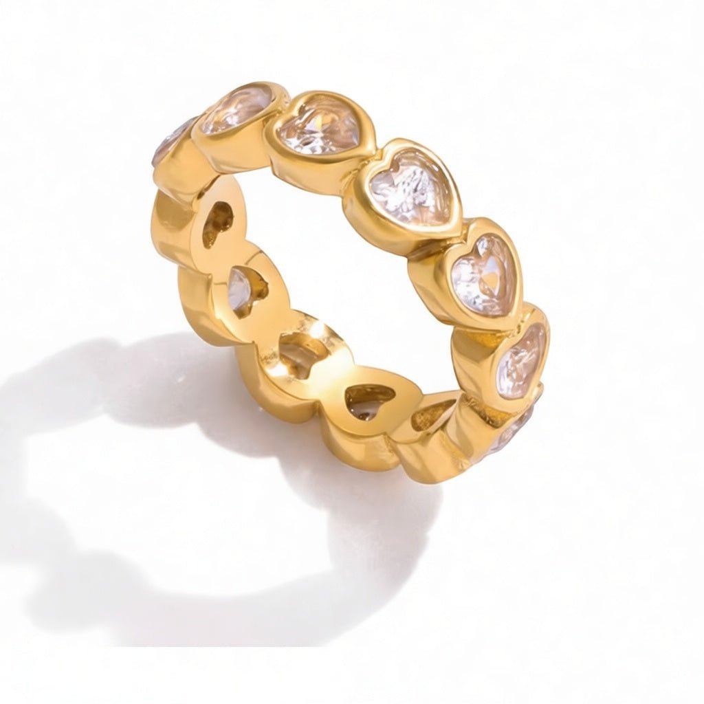 Aria Pavé Zircon Heart Ring - Calilo Australia