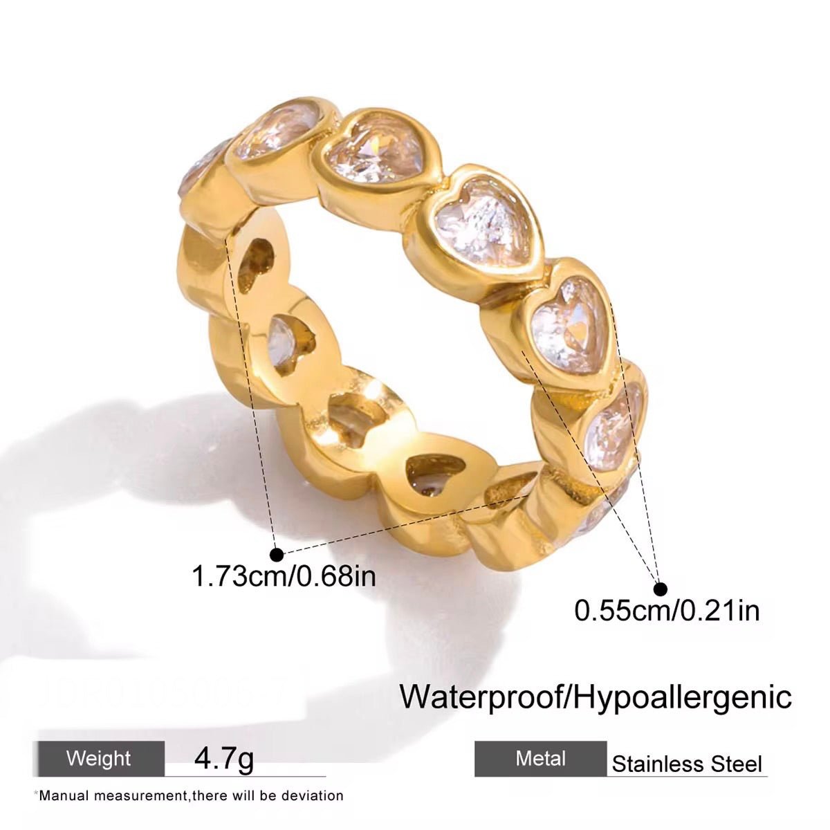 Aria Pavé Zircon Heart Ring - Calilo Australia