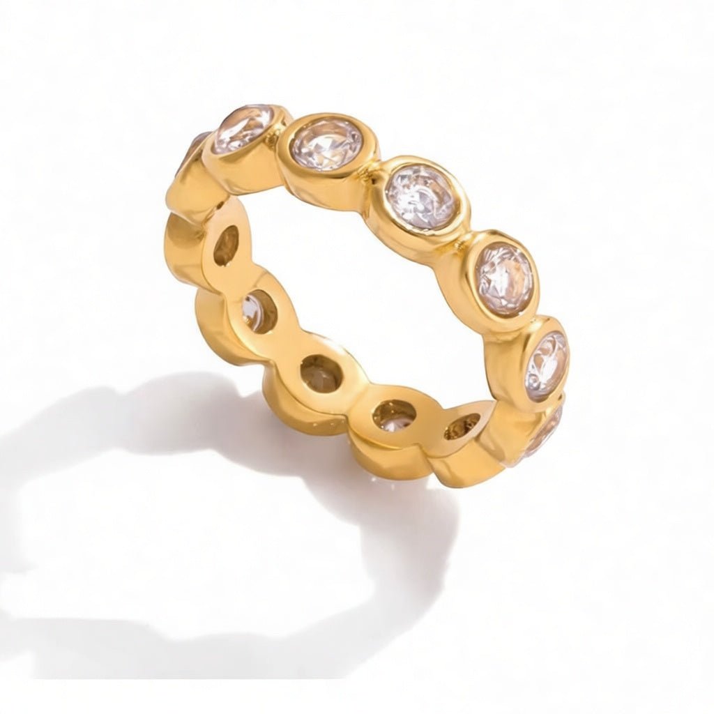 Aria Pavé Zircon Round Ring - Calilo Australia