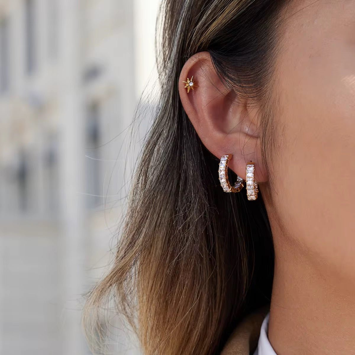 Aria Zircon Hoop Earrings - Calilo Australia