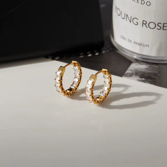 Aria Zircon Hoop Earrings - Calilo Australia