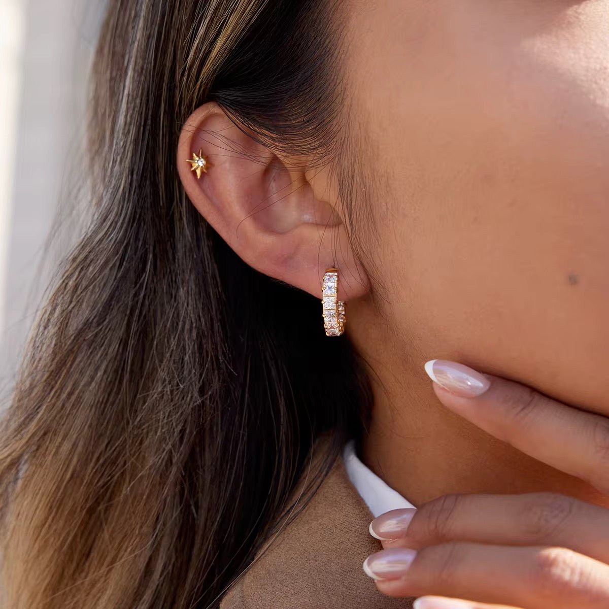 Aria Zircon Hoop Earrings - Calilo Australia