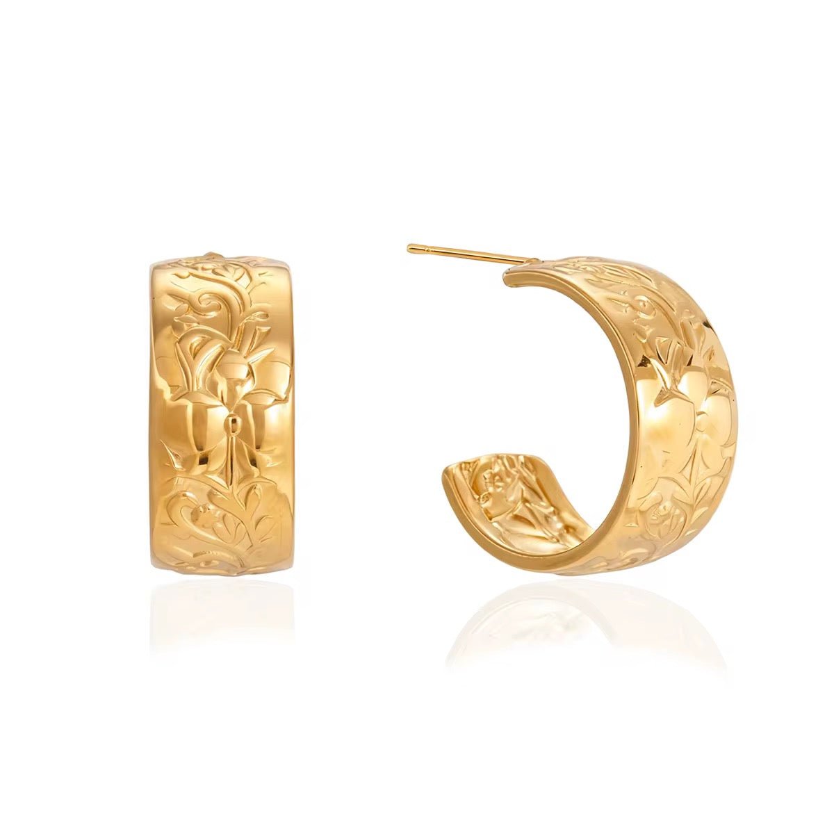 Aurelia Gold Water-Resistant Hoop Earrings - Calilo Australia