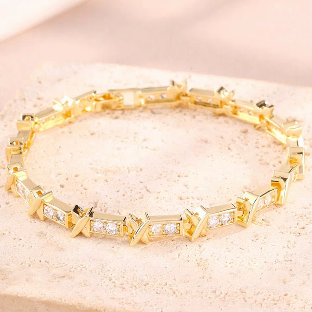 Aurelia Gold Zircon Link Bracelet - Calilo Australia