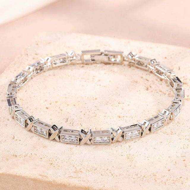 Aurelia Silver Zircon Link Bracelet - Calilo Australia