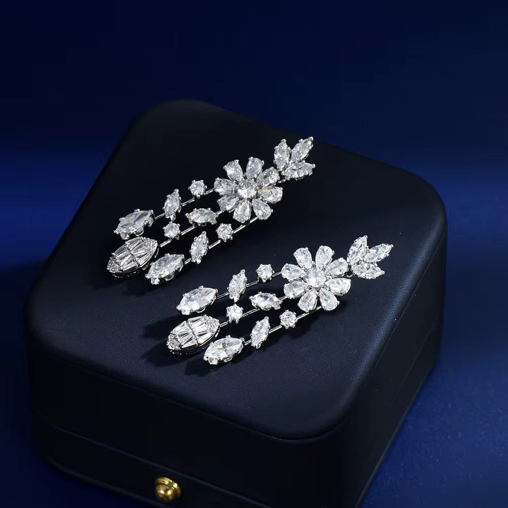 Aurielle Luxe Cubic Zirconia Bridal Earrings - Calilo Australia