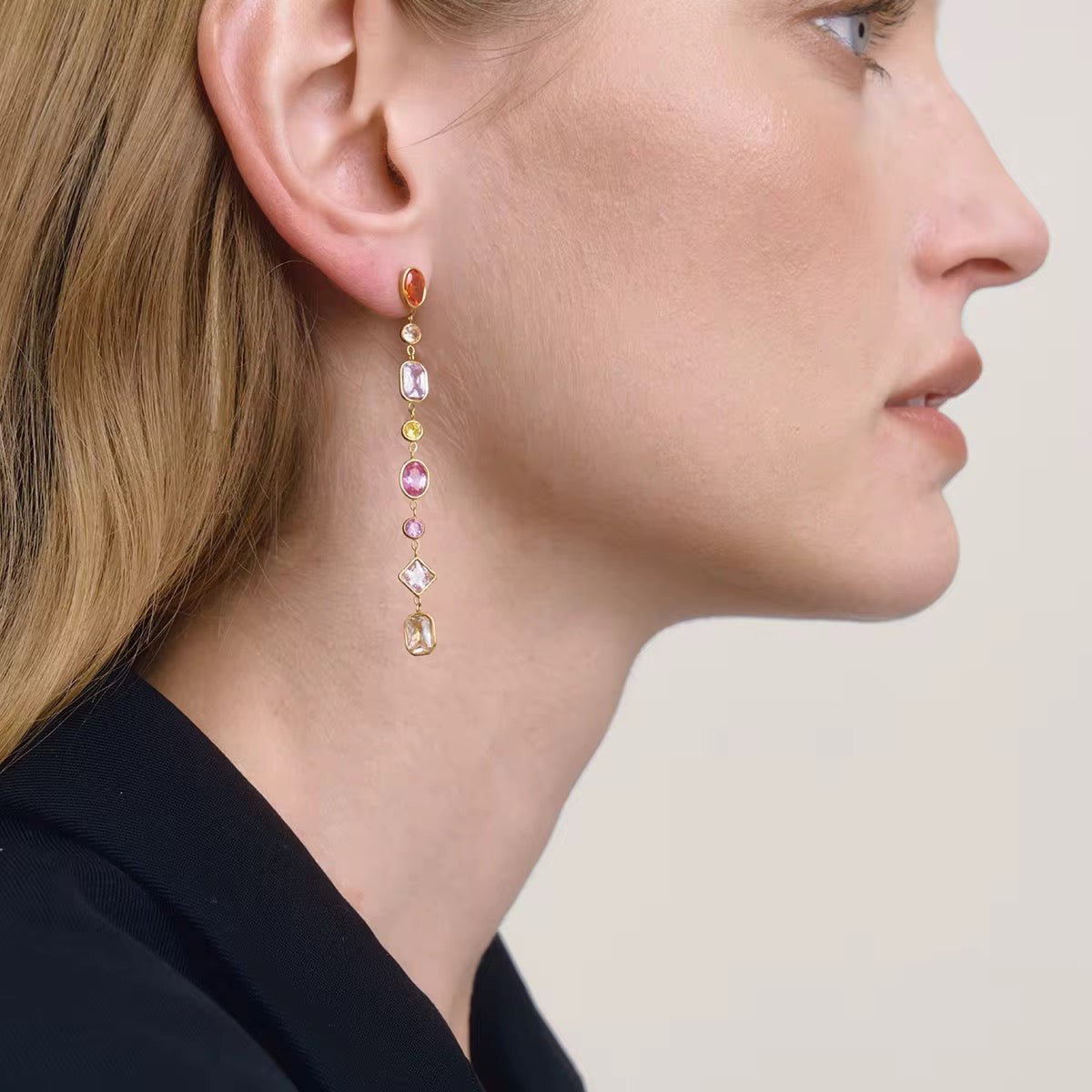 Aurora Multicolour Zircon Drop Earrings - Calilo Australia