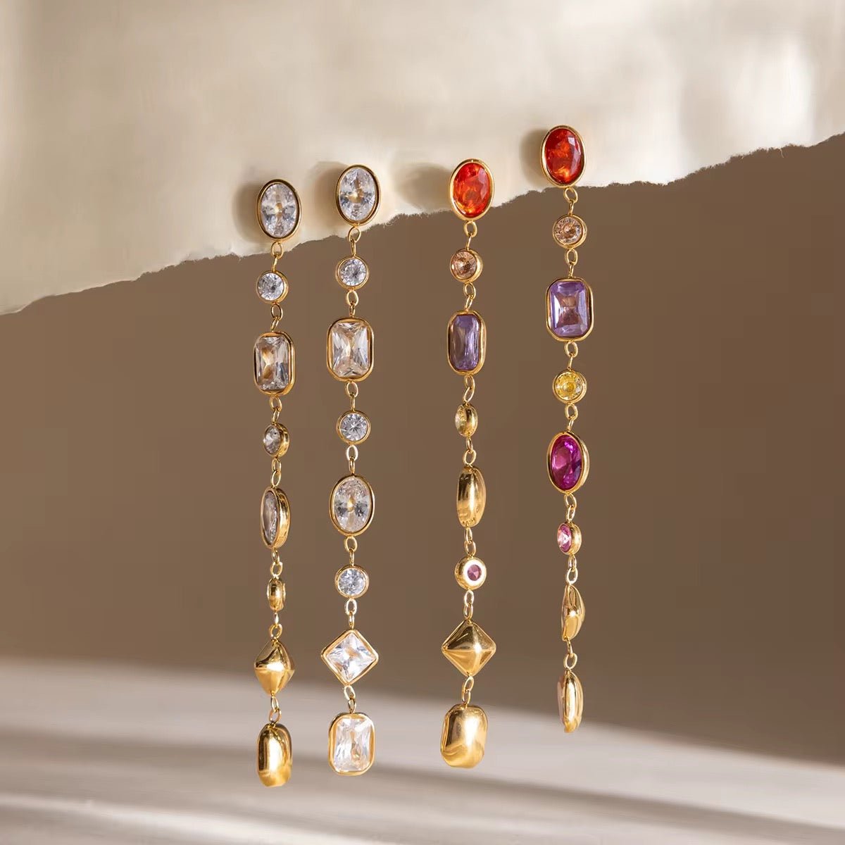 Aurora Multicolour Zircon Drop Earrings - Calilo Australia