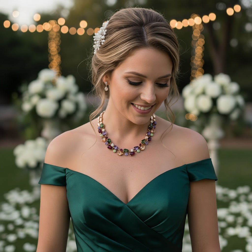 Aurora Zircon Bridal Necklace - Calilo Australia