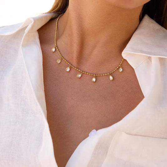 Calilo Zircon Drops Necklace - Calilo Australia