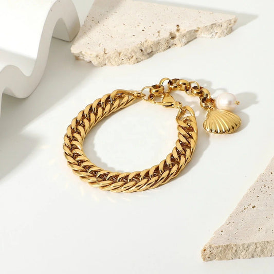 Carrie Shell Gold Bracelet - Calilo Australia
