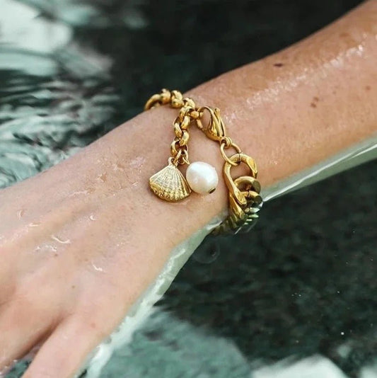 Carrie Shell Gold Bracelet - Calilo Australia