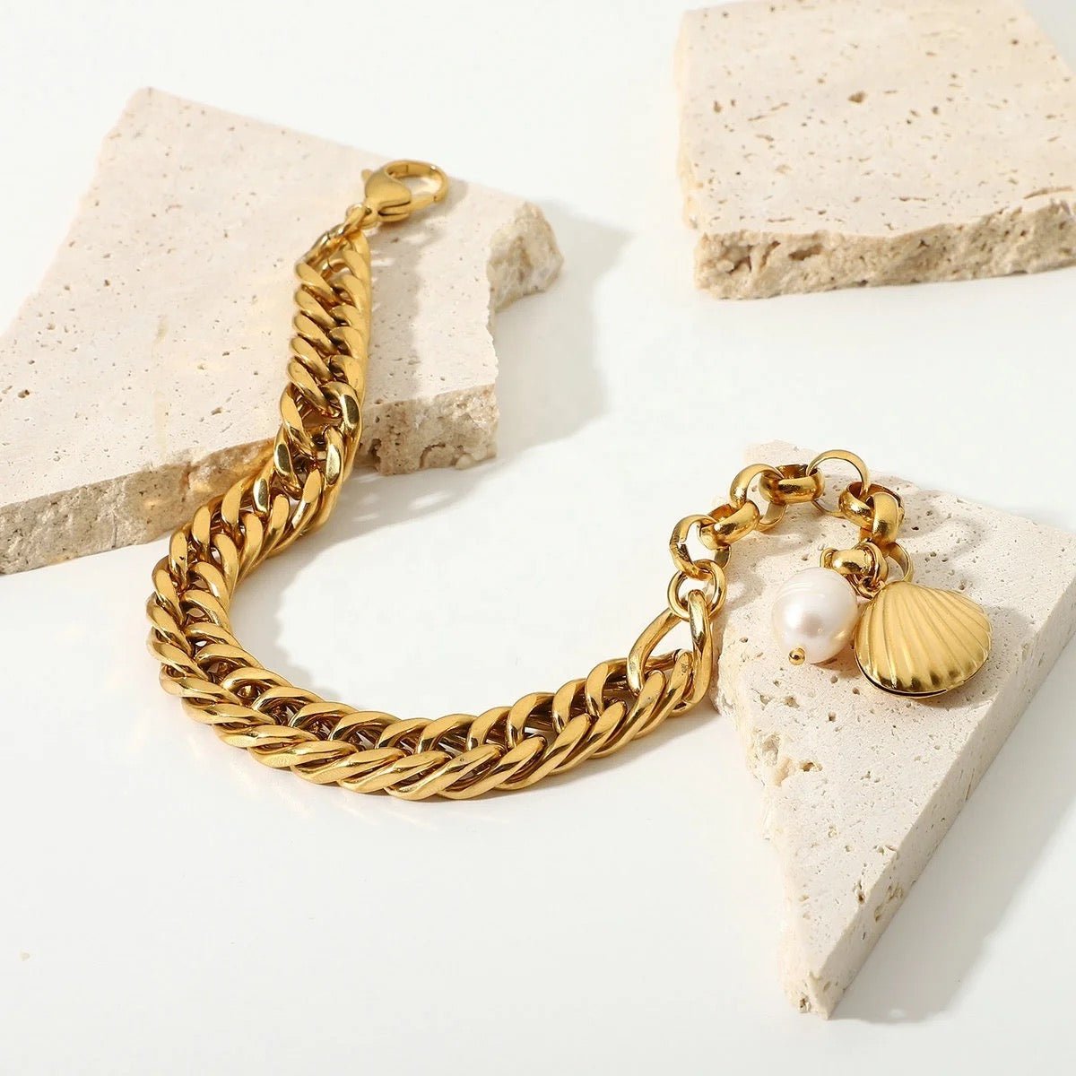 Carrie Shell Gold Bracelet - Calilo Australia