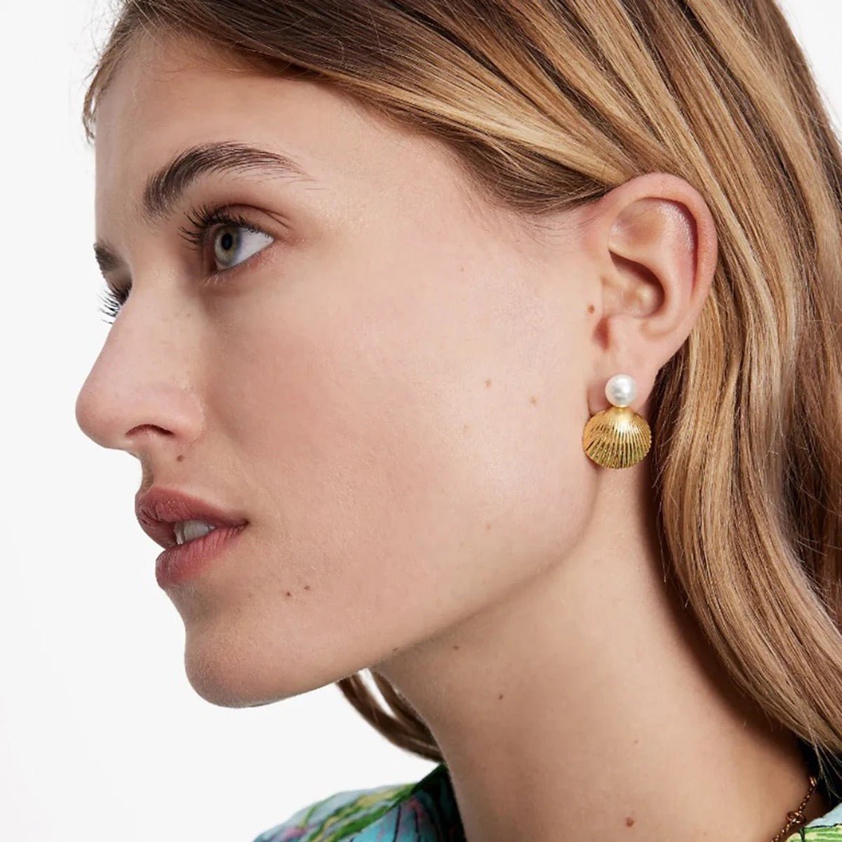 Carrie Shell Shell Carrie Shell Pearl Earrings - Calilo Australia