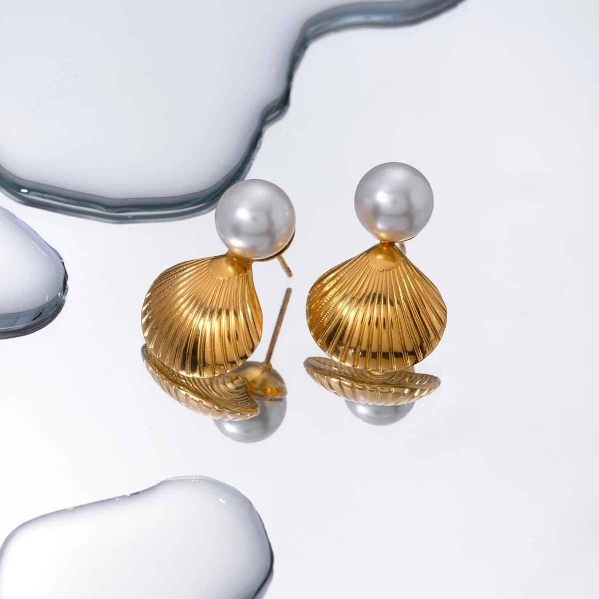 Carrie Shell Shell Carrie Shell Pearl Earrings - Calilo Australia