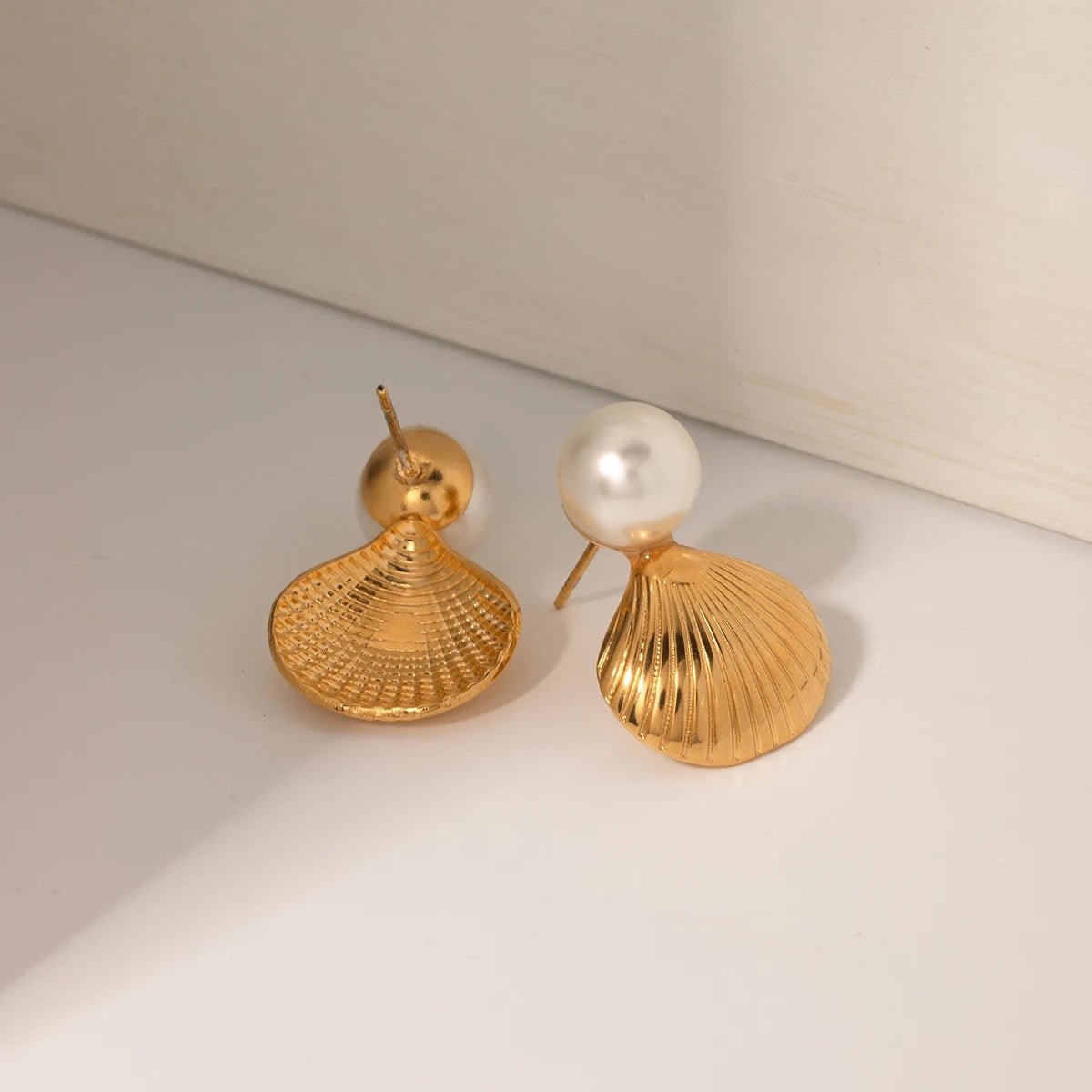 Carrie Shell Shell Carrie Shell Pearl Earrings - Calilo Australia