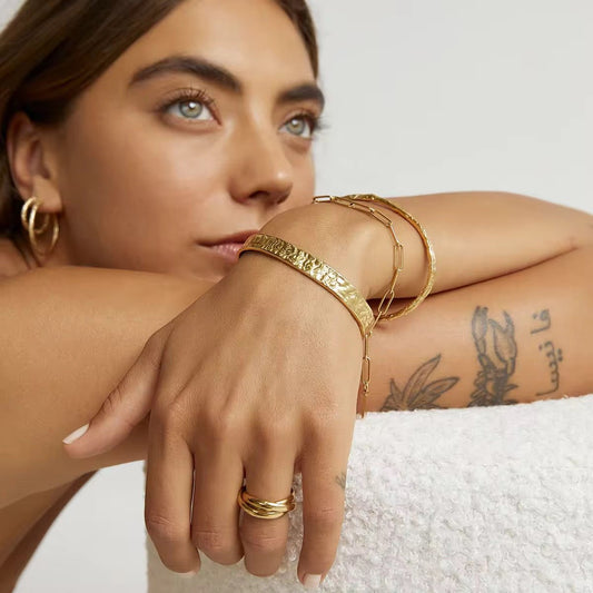 Celeste Gold Cuff Bangle - Calilo Australia