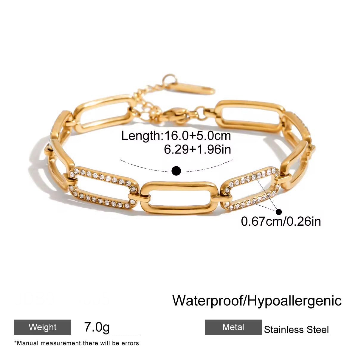 Celeste Paperclip Zircon Bracelet - Calilo Australia