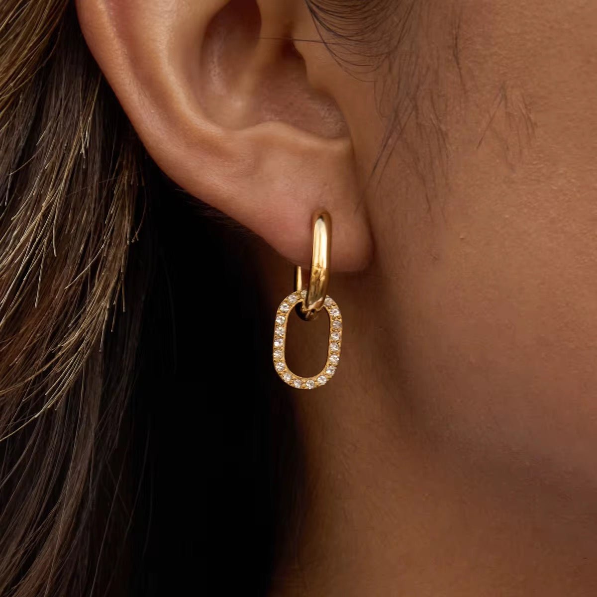 Celeste Paperclip Zircon Drop Earrings - Calilo Australia