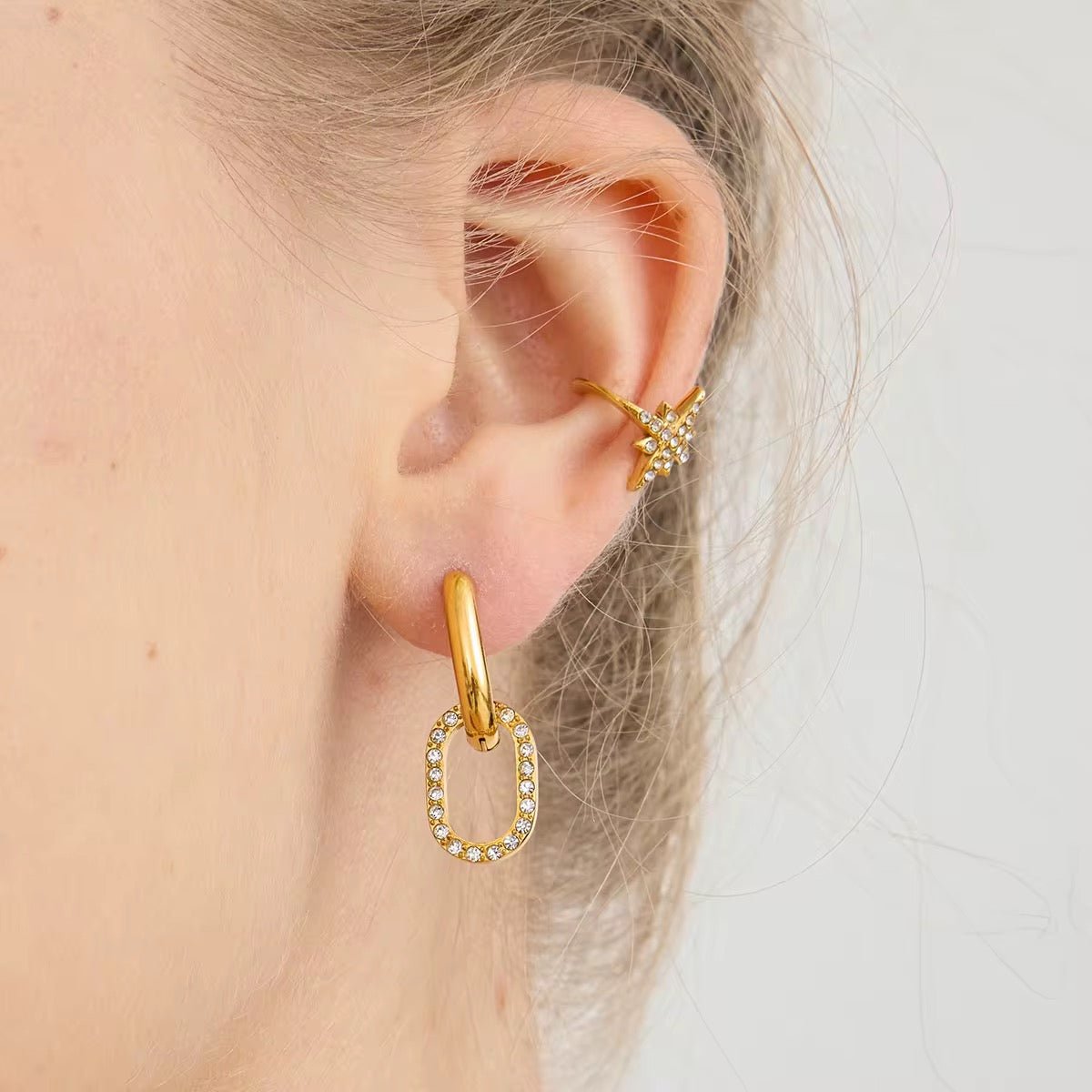 Celeste Paperclip Zircon Drop Earrings - Calilo Australia