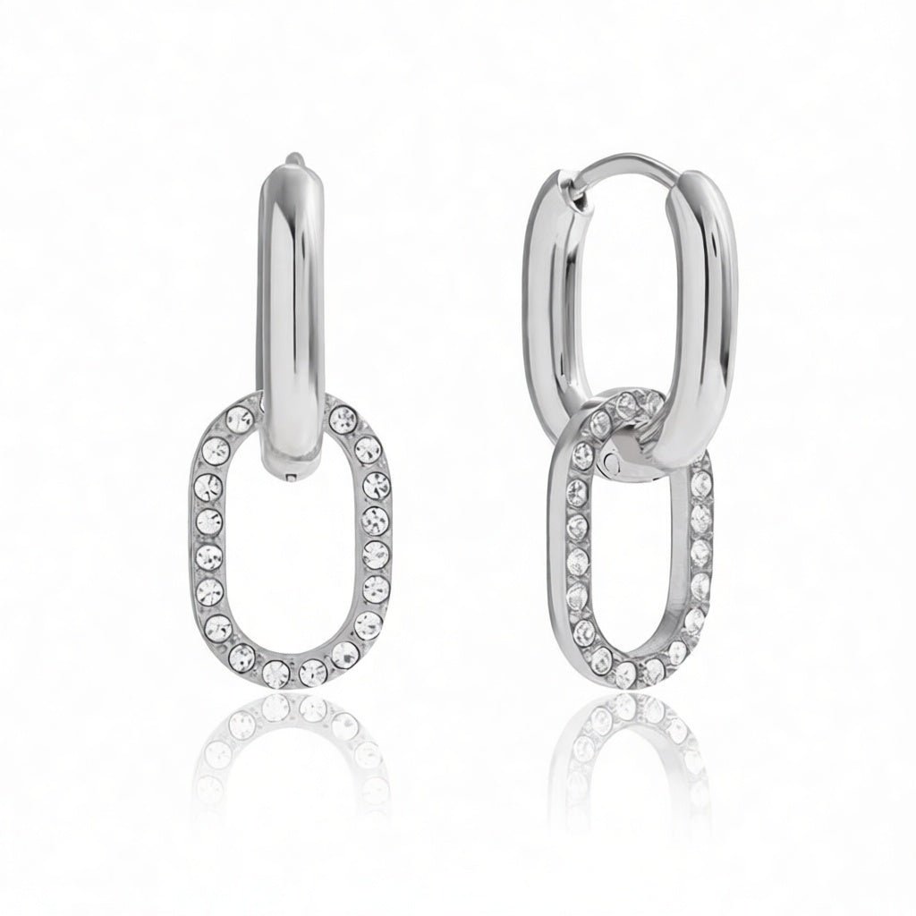 Celeste Paperclip Zircon Drop Earrings - Calilo Australia
