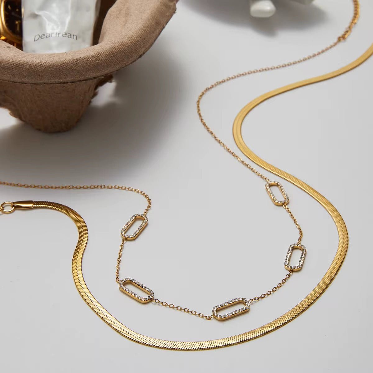 Celeste Paperclip Zircon Necklace - Calilo Australia