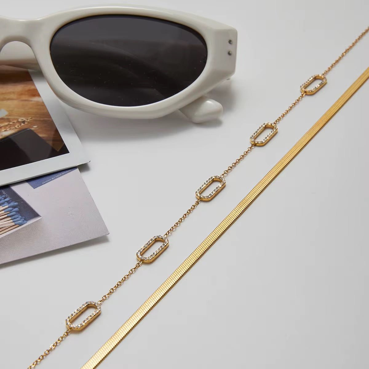 Celeste Paperclip Zircon Necklace - Calilo Australia