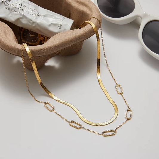 Celeste Paperclip Zircon Necklace - Calilo Australia