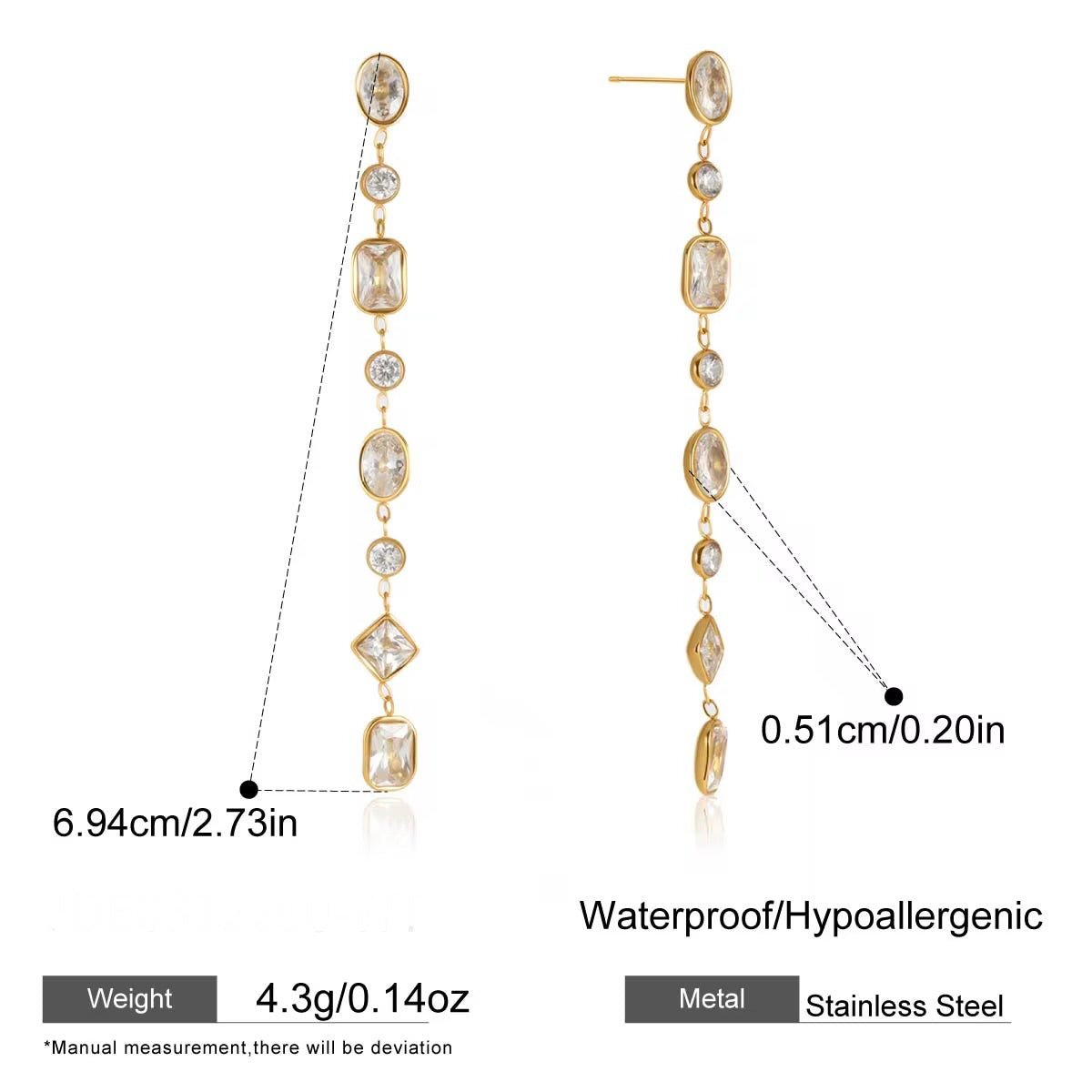 Celeste Silver Zircon Statement Earrings - Calilo Australia