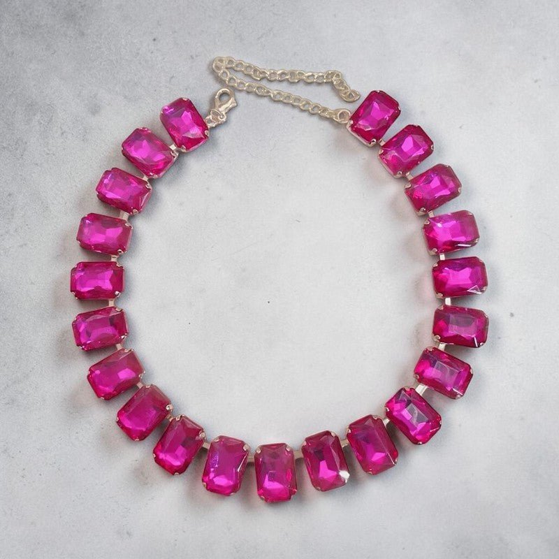 Charlotte Statement Crystal Gemstone Collar Necklace - Calilo Australia