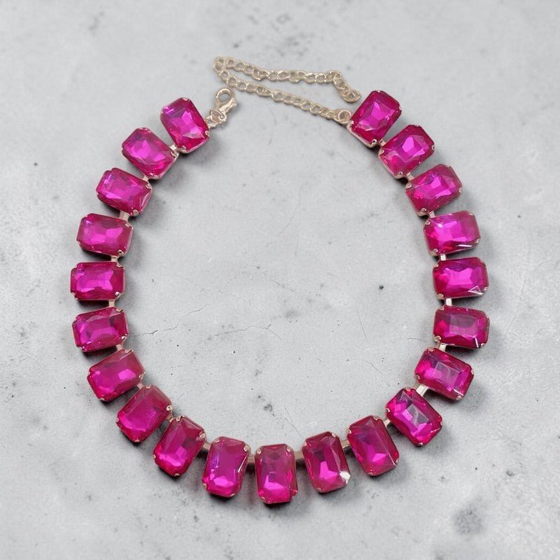 Charlotte Statement Crystal Gemstone Collar Necklace - Calilo Australia