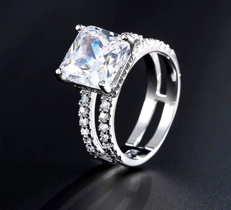 Cleopatra Square Cut Stone Engagement Ring - Calilo Australia