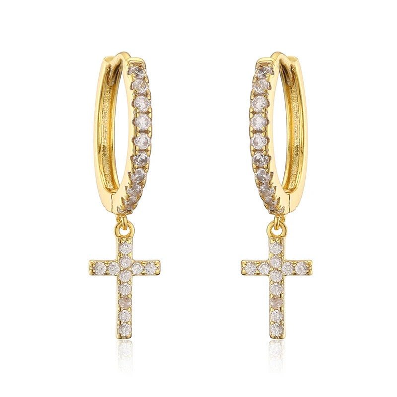 CZ Cross Earrings - Calilo Australia