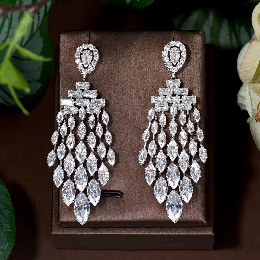 Elara Luxe Cubic Zirconia Bridal Earrings - Calilo Australia