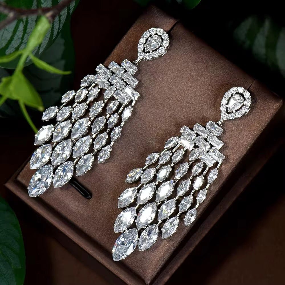 Elara Luxe Cubic Zirconia Bridal Earrings - Calilo Australia
