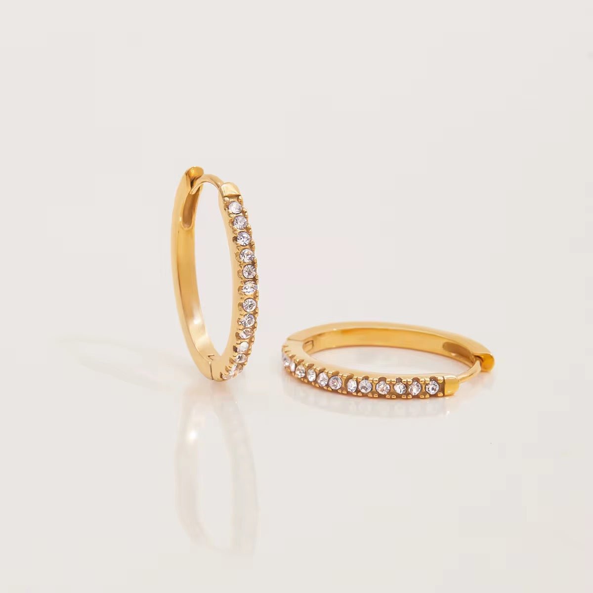 Elara Oval Zircon Hoop Earrings - Calilo Australia