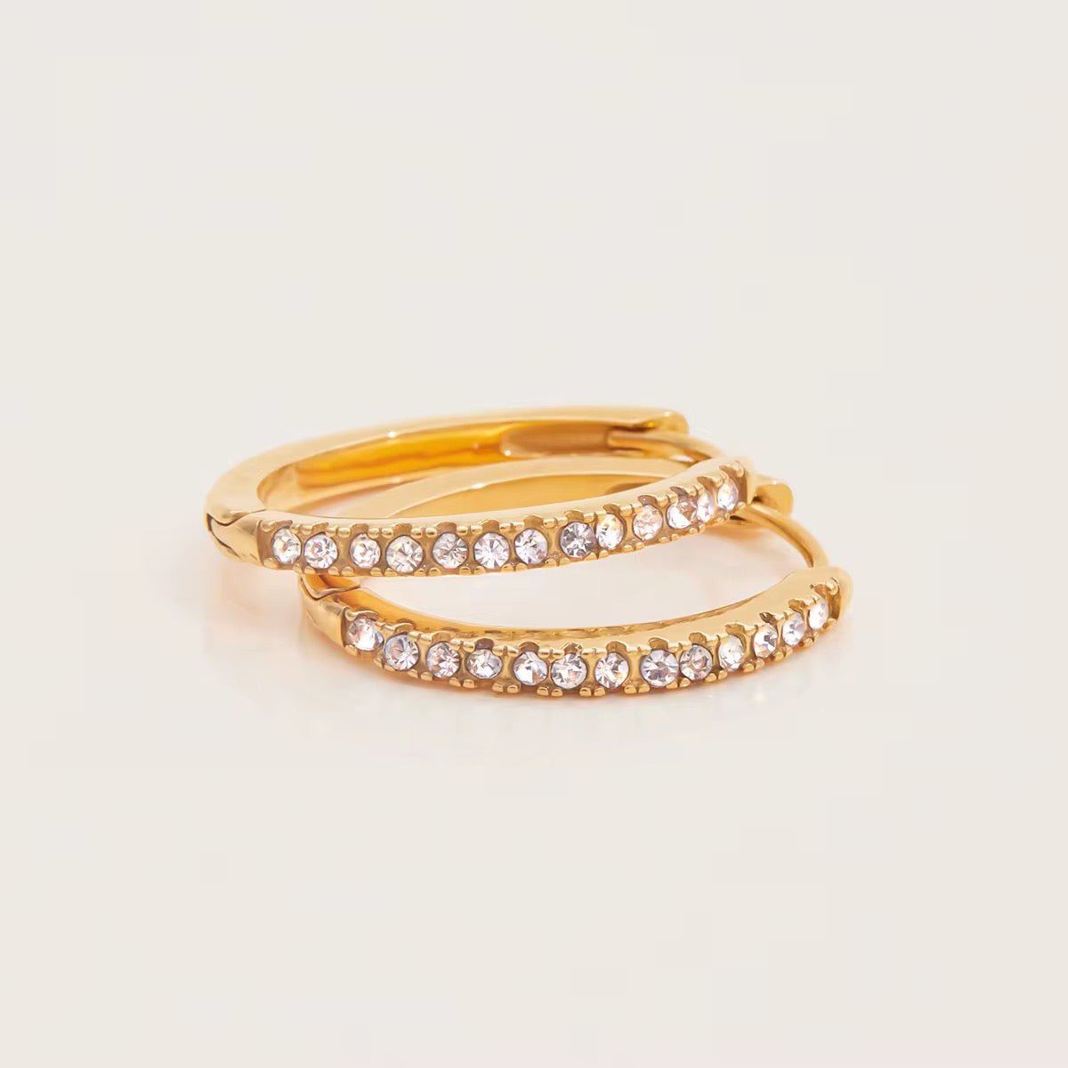Elara Oval Zircon Hoop Earrings - Calilo Australia