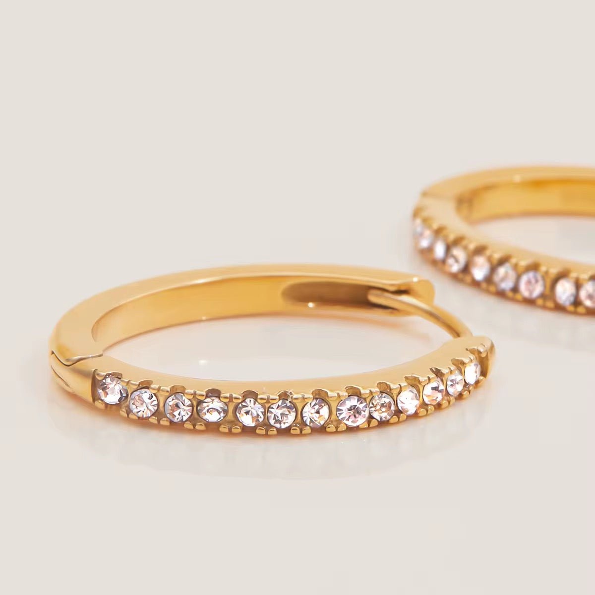 Elara Oval Zircon Hoop Earrings - Calilo Australia