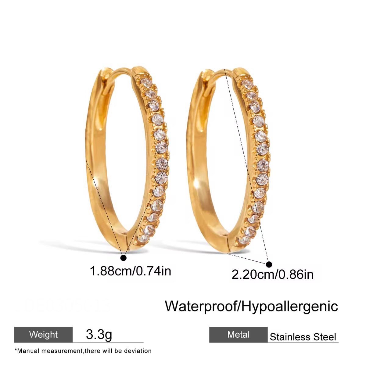 Elara Oval Zircon Hoop Earrings - Calilo Australia