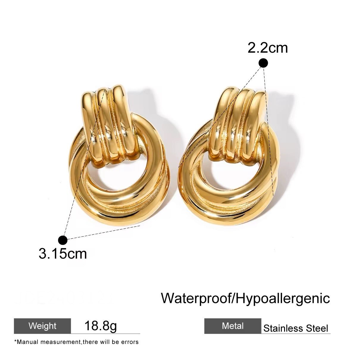 Eve Gold Knot Earrings - Calilo Australia